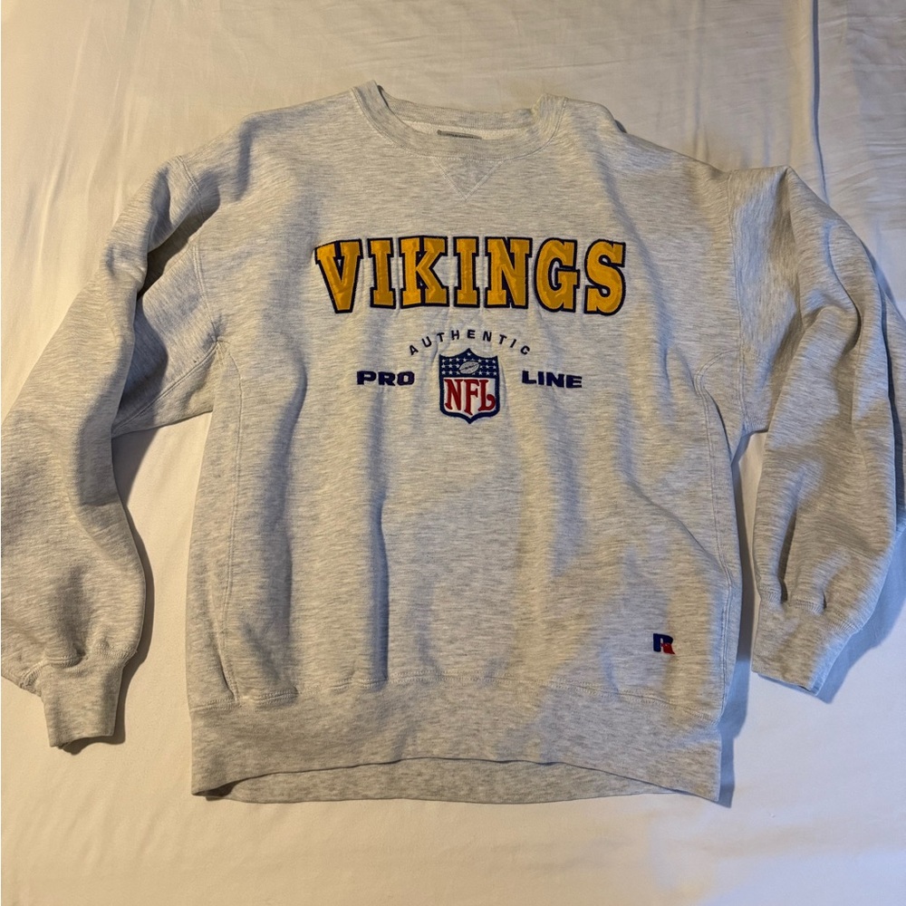 Russell Athletic Minnesota Vikings Gray Crewneck Sweater